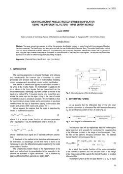 Identification of an Electrically Driven Manipulator Using the Differential Filters&nbsp; &ndash; Input Error Method