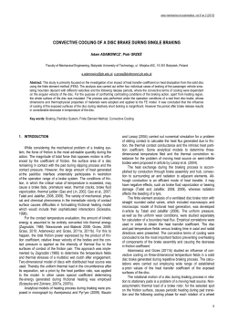 Convective Cooling of a Disc Brake During Single Braking