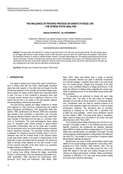 The Influence of Riveting Process on Sheets Fatigue Life &ndash; the Stress State Analysis