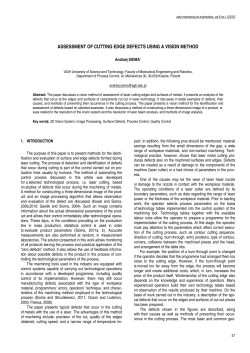 Assessment of Cutting Edge Defects Using a Vision Method