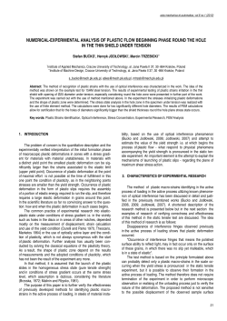 Numerical-Experimental Analysis of Plastic Flow Beginning Phase Round the Hole in the Thin Shield Under Tension