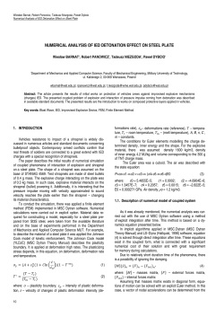 Numerical Analysis of IED Detonation Effect on Steel Plate