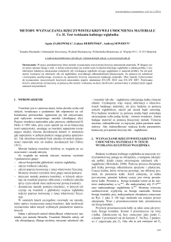 Metody wyznaczania rzeczywistej krzywej umocnienia materiału &ndash; Cz. II. Test wciskania kulistego wgłębnika