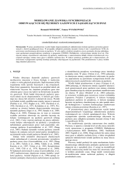 Modelowanie zjawiska synchronizacji odrywających się pęcherzy gazowych z sąsiadujących dysz