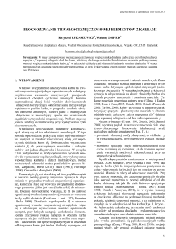 Prognozowanie trwałości zmęczeniowej element&oacute;w z karbami