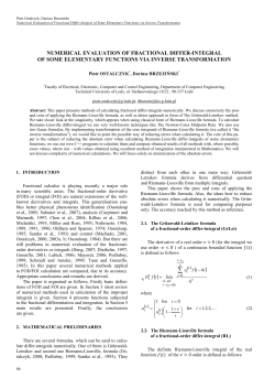 Numerical Evaluation of Fractional Differ-Integral of Some Elementary Functions via Inverse Transformation