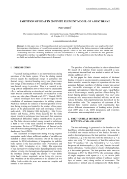 Partition of Heat in 2D Finite Element Model of a Disc Brake