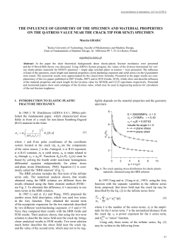 The Influence of Geometry of the Specimen and Material Properties on the Q-Stress Value Near the&nbsp;Crack Tip for&nbsp;SEN(T) Specimen