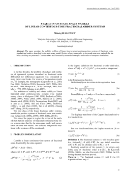 Stability of State-Space Models of Linear Continuous-Time Fractional Order Systems