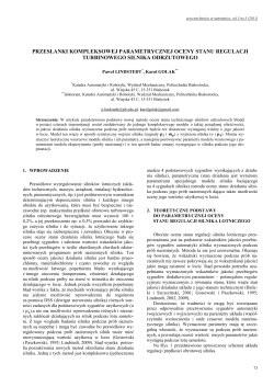 Przesłanki kompleksowej parametrycznej oceny stanu regulacji turbinowego silnika odrzutowego