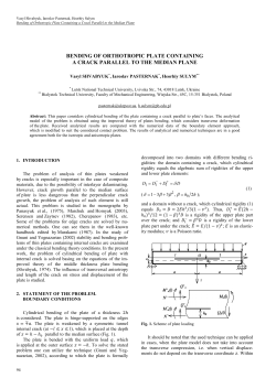 Bending of Orthotropic Plate Containing a Crack Parallel to the Median Plane