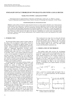 Stick-Slip Contact Problem of Two Half Planes with a Local Recess