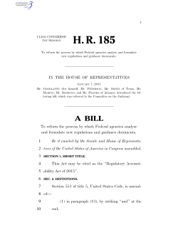 H.R. 185, the Regulatory Accountability Act