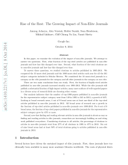 Rise of the Rest: The Growing Impact of Non-Elite Journals