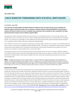 Cisco Nonstop Forwarding with Stateful Switchover Deployment Guide