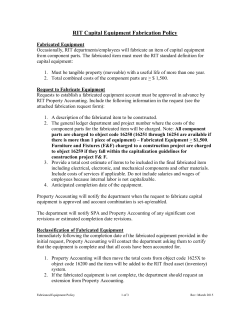 Capital Equipment Fabrication Policy