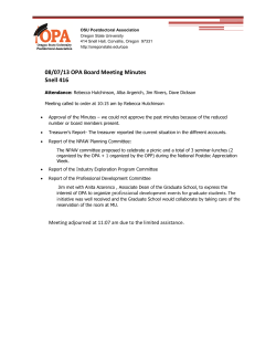 Minutes August OPA board meeting