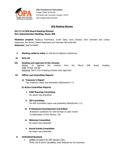 Minutes April OPA board meeting