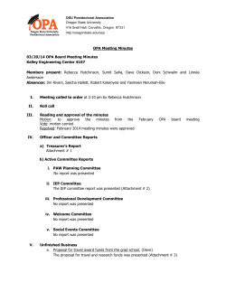 Minutes March OPA board meeting