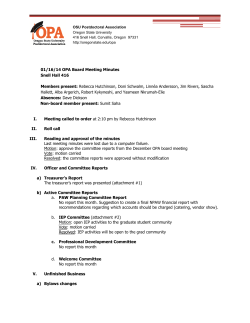 Minutes January OPA board meeting
