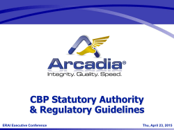 CBP Statutory Authority Tonneson