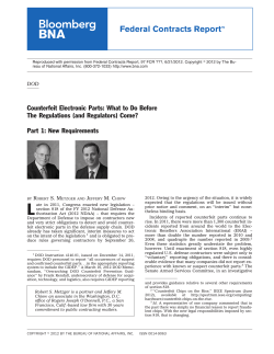 2012_2 Counterfeit Parts- What to Do Before the Regulations (and Regulators) Come Part 1