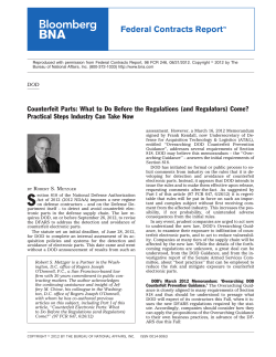 2012_3 Counterfeit Parts- What to Do Before the Regulations (and Regulators) Come Part 2