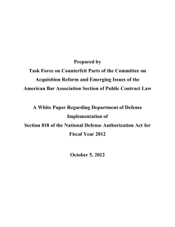 2012 8 DOD Implementation Section 818 NDAA Fiscal Year 2012