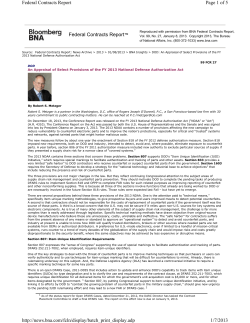2013_2 An Appraisal of Select Provisions of the FY 2013 NDAA