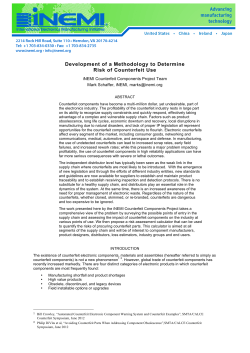 2013_5 Development of a Methodology to Determine Risk of Counterfeit Use -- iNemi