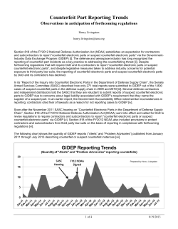 counterfeit part reporting trends 130819
