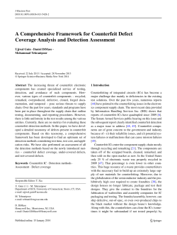 2014 2 Comprehensive Framework Counterfeit Defect Coverage Analysis Detection Assessment