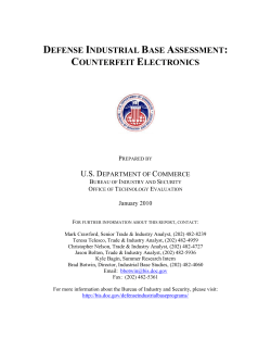 Department of Commerce (BIS) Final Counterfeit Electronics Report