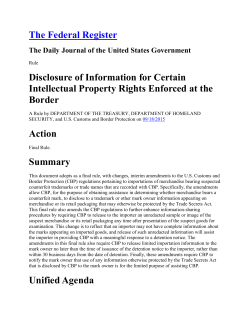 disclosure of information for certain intellectual property rights enforced at the border