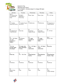 2014-2015 6th Six Weeks Calendar
