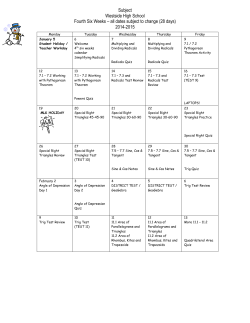2014-2015 4th Six Weeks Calendar