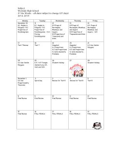 2014-2015 3rd. Six Weeks Calendar