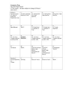 2014-2015 2nd. Six Weeks Calendar
