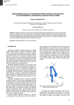 Some Considerations on an Underwater Robotic Manipulator Subjected to the Environmental Disturbances Caused by Water Current
