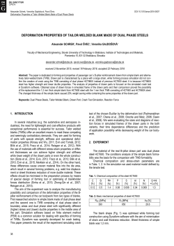 Deformation Properties of Tailor Welded Blank Made of Dual Phase Steels&nbsp;