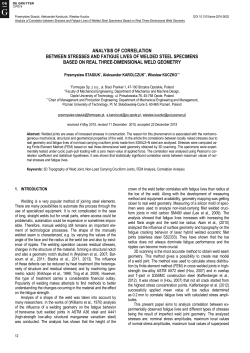 Analysis of Correlation between Stresses and Fatigue Lives of Welded Steel Specimens Based on Real Three-Dimensional Weld Geometry