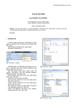 Appendix  no 1. Paper template
