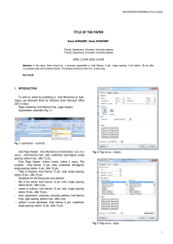 Appendix  no 1. Paper template