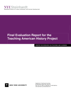 Final Evaluation Report for the Teaching American History Project (February 2006)