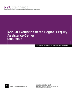 Annual Evaluation for the Region II Equity Assistance Center 2006-2007 (September 2007)