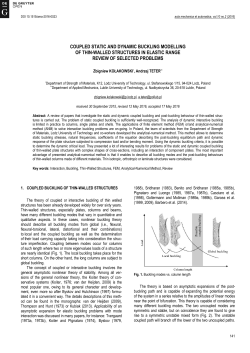 Coupled Static and Dynamic Buckling Modelling of Thin-Walled Structures in Elastic Range - Review of Selected Problems