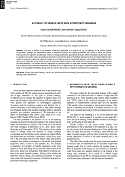 Accuracy of Spindle Units with Hydrostatic Bearings