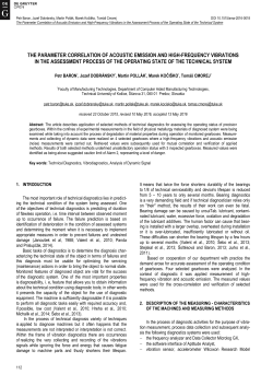 The Parameter Correlation of Acoustic Emission and High-Frequency Vibrations in the Assessment Process of the Operating State of the Technical System