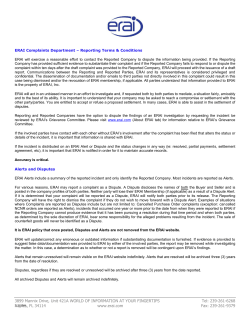 ERAI Company Reporting Guidelines