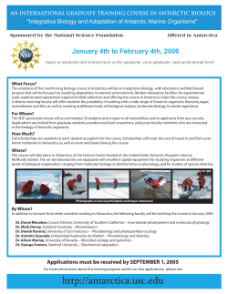 Antarctic Biology Course Announcement